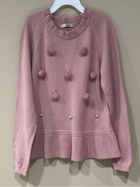 🌼🌼Dr. Kid Girl’s Dust Rose Cotton/Wool Blend Adorned Sweater, Size 10